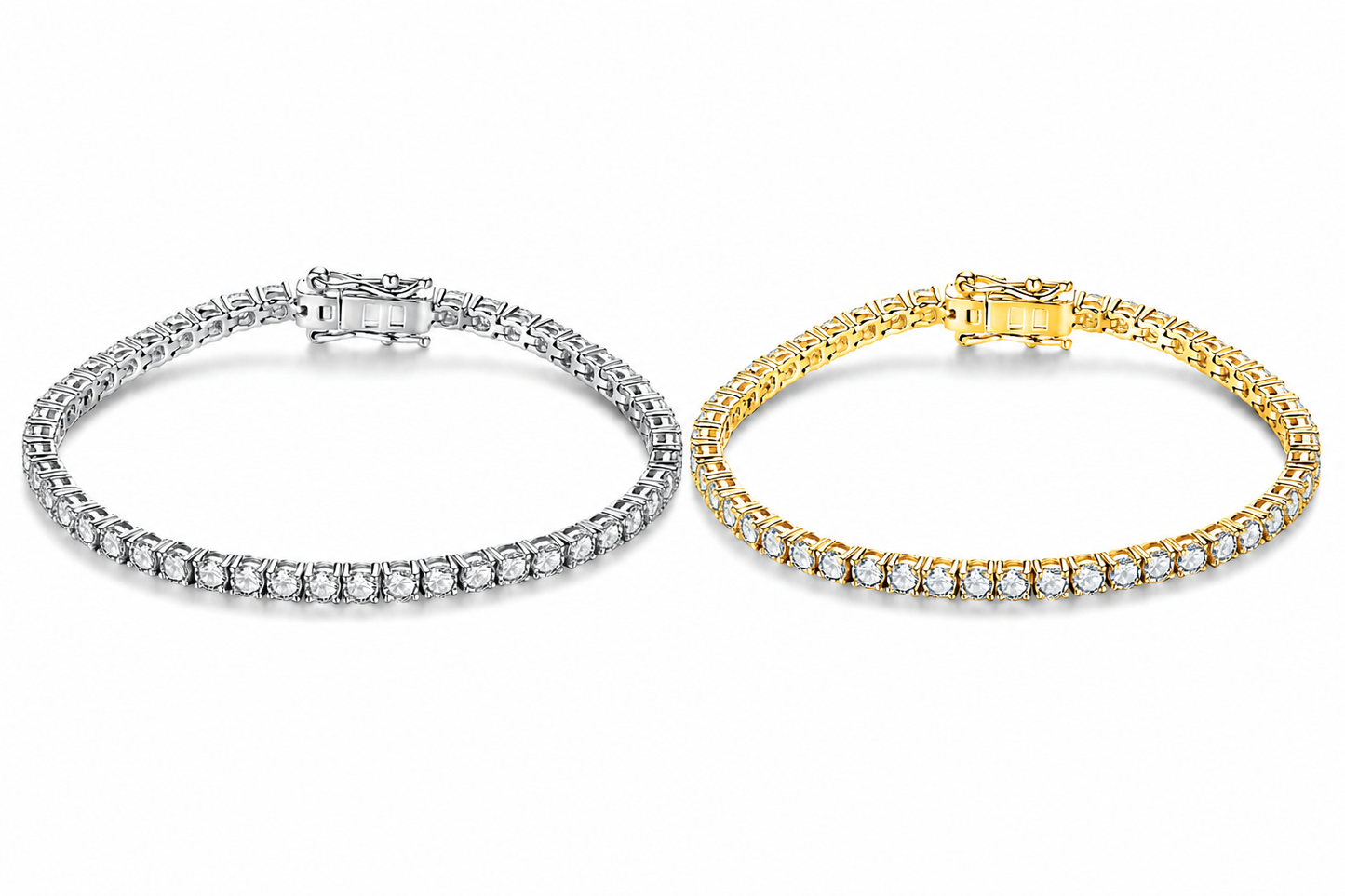 Luxury Moissanite Tennis Bracelet for Women – DVVS1 Round Cut Diamond Simulant, 925 Sterling Silver White Gold Plated