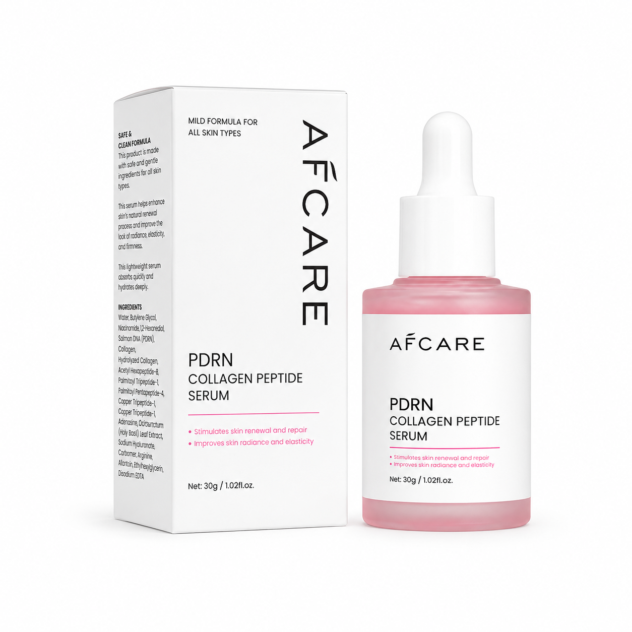 Pink Glow Salmon PDRN Collagen Peptide Serum 30ml | Brightening, Firming &amp; Deep Hydration