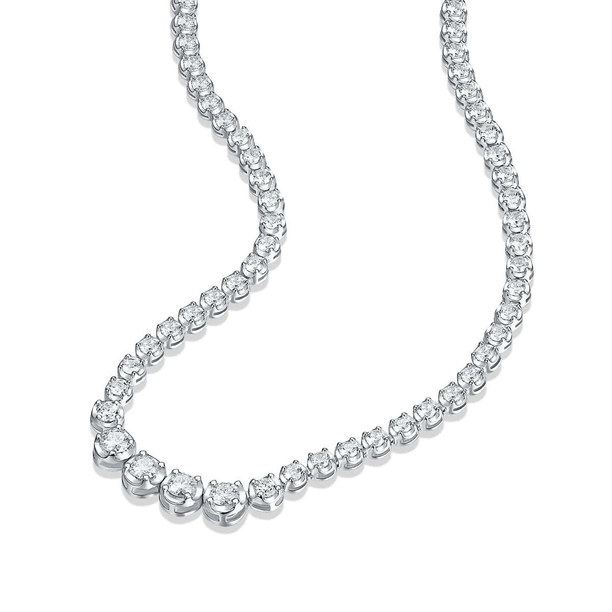 4mm Moissanite Necklace in 925 Sterling Silver – Casual, Modern, and Luxurious Style with Certificate of Authenticity