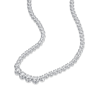 4mm Moissanite Necklace in 925 Sterling Silver – Casual, Modern, and Luxurious Style with Certificate of Authenticity