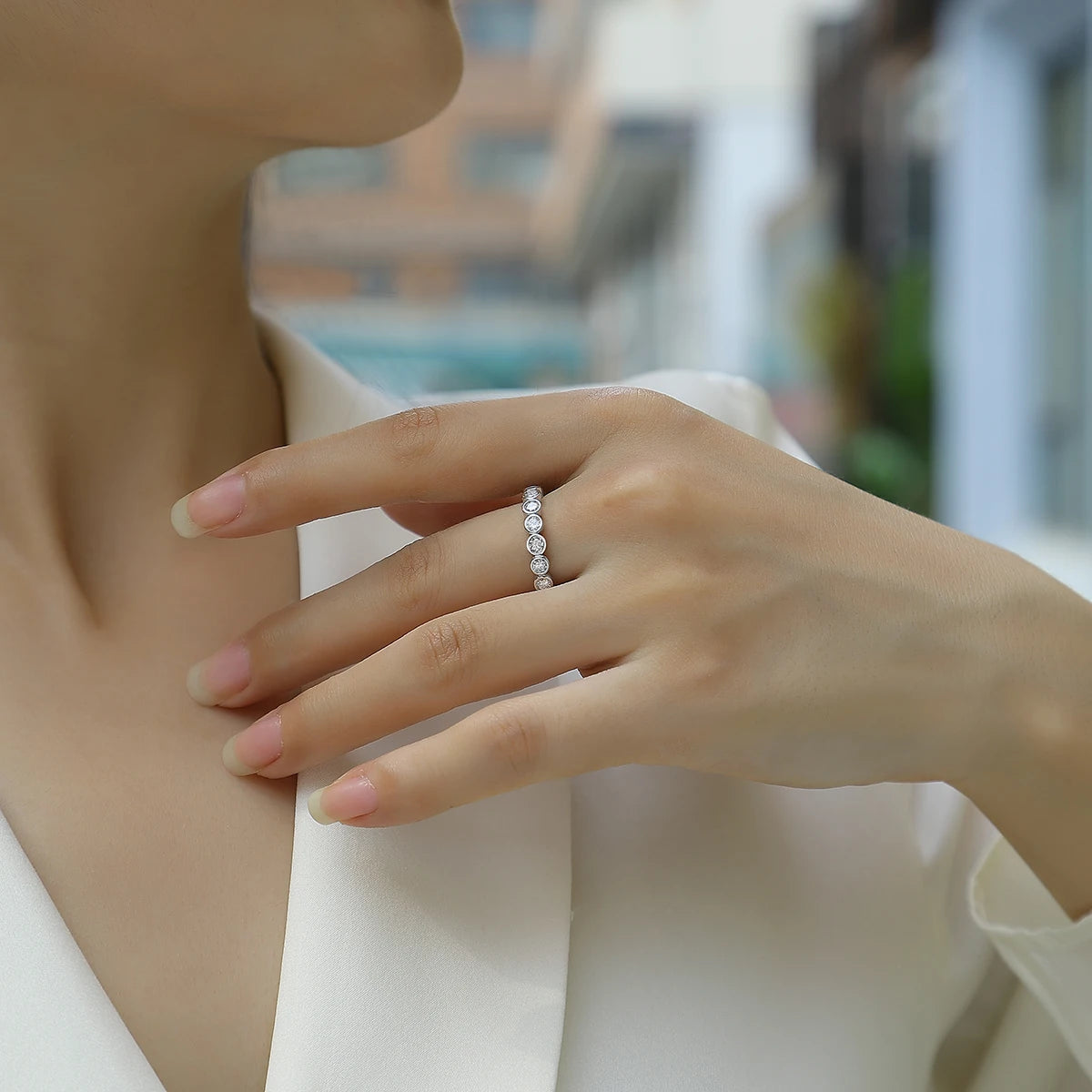 3mm 0.1ct Moissanite Luxury Ring in S925 Sterling Silver – Timeless Elegance