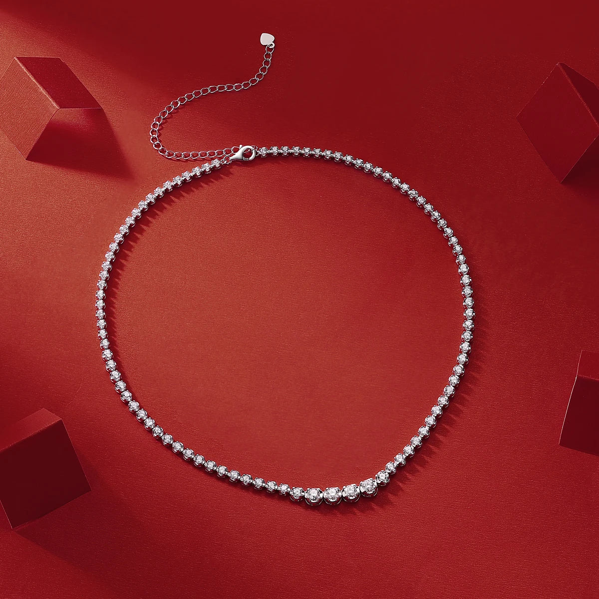 4mm Moissanite Necklace in 925 Sterling Silver – Casual, Modern, and Luxurious Style with Certificate of Authenticity