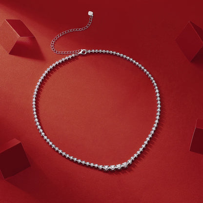4mm Moissanite Necklace in 925 Sterling Silver – Casual, Modern, and Luxurious Style with Certificate of Authenticity