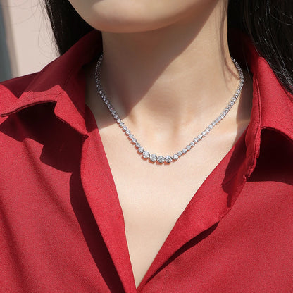 4mm Moissanite Necklace in 925 Sterling Silver – Casual, Modern, and Luxurious Style with Certificate of Authenticity