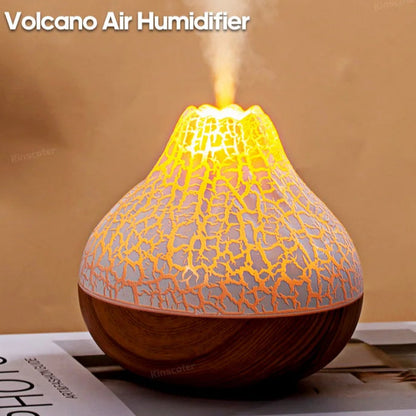 Humidificador de aire Volcano de 300 ml, humidificador eléctrico de escritorio USB, difusor de niebla de agua, purificador de aire con 7 colores de noche