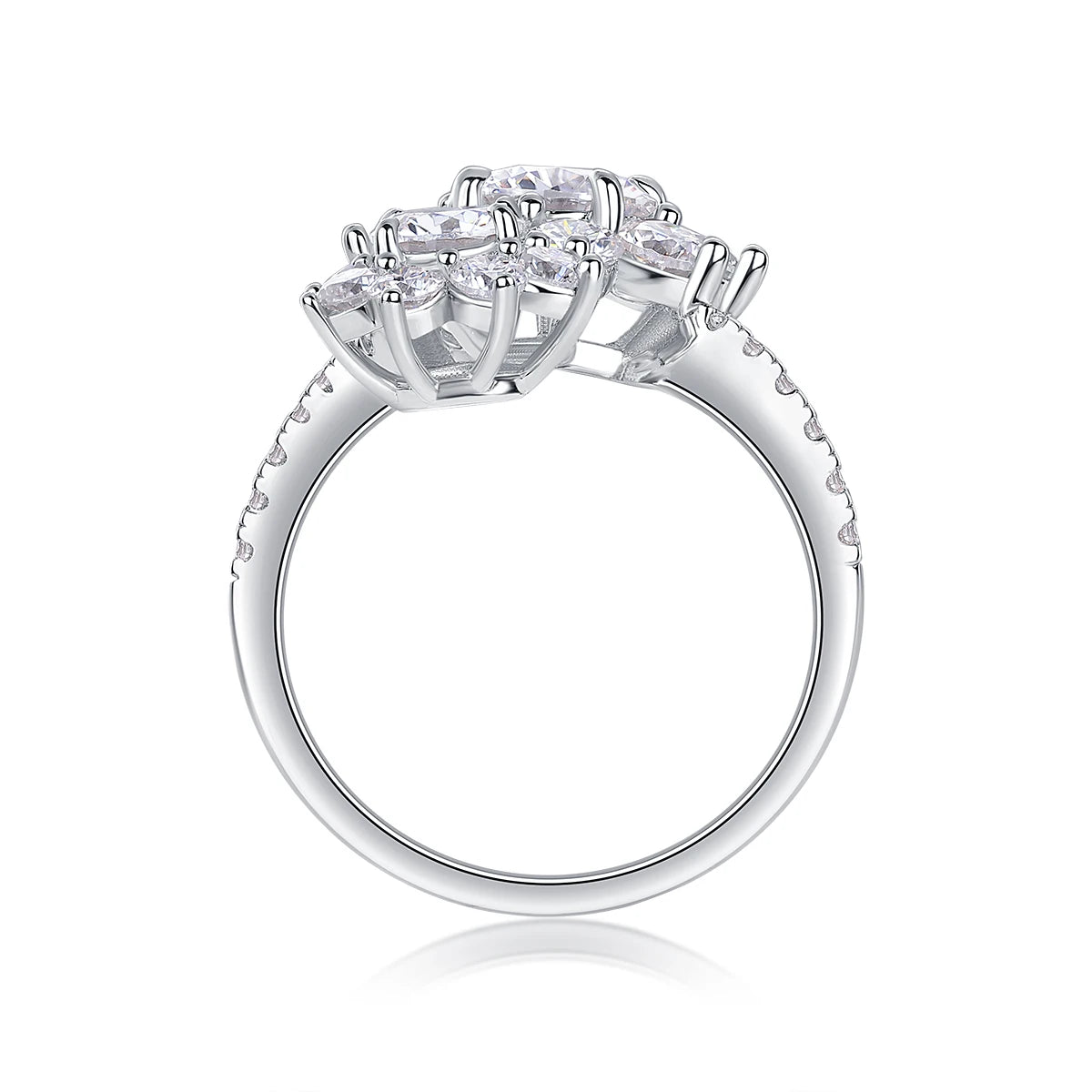 Moissanite Ring in 925 Sterling Silver with 18K Gold Plating – Elegant and Brilliant Design | Perfect Christmas Gift
