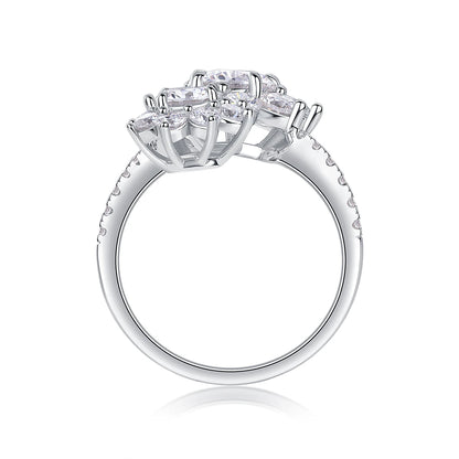 Moissanite Ring in 925 Sterling Silver with 18K Gold Plating – Elegant and Brilliant Design | Perfect Christmas Gift