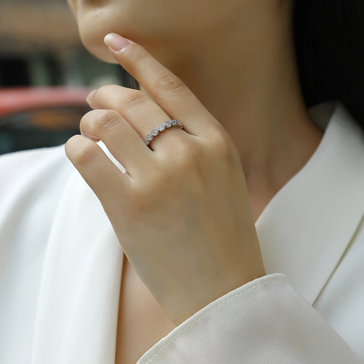 3mm 0.1ct Moissanite Luxury Ring in S925 Sterling Silver – Timeless Elegance