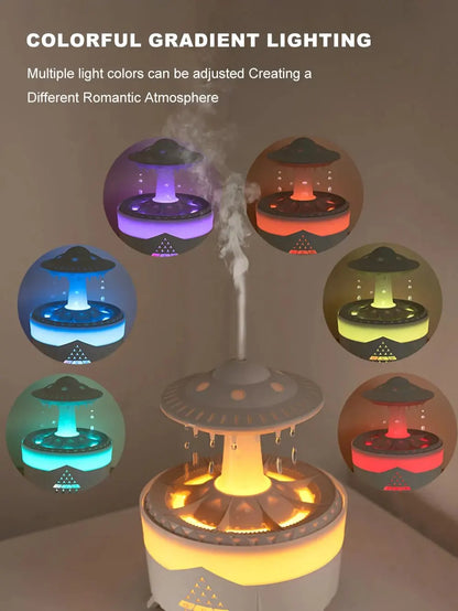 Humidificador de aire Aierwill ufo, difusor ultrasónico de aromaterapia, generador de niebla, difusor de aroma de aceites esenciales con control remoto