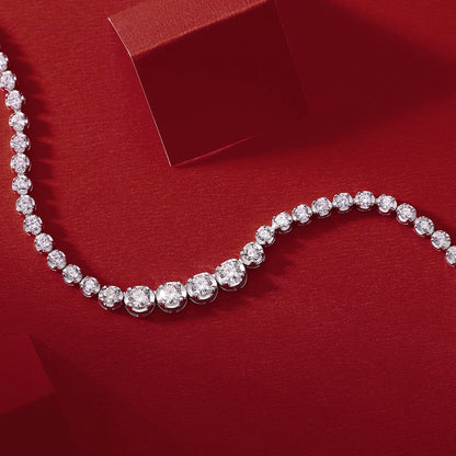 4mm Moissanite Necklace in 925 Sterling Silver – Casual, Modern, and Luxurious Style with Certificate of Authenticity