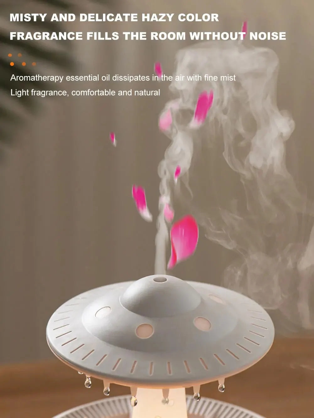 Humidificador de aire Aierwill ufo, difusor ultrasónico de aromaterapia, generador de niebla, difusor de aroma de aceites esenciales con control remoto