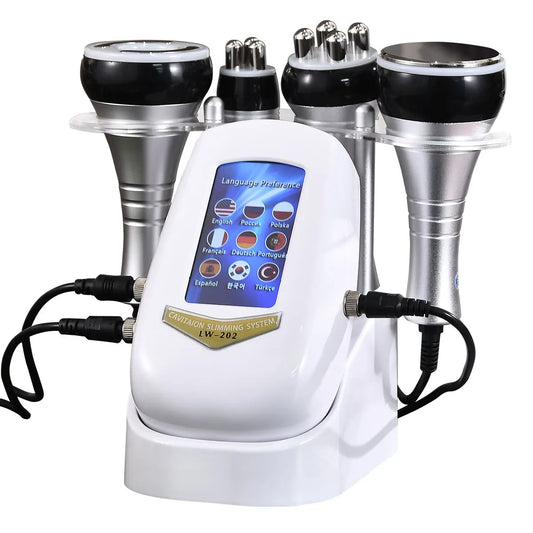 4-in-1 Cavitation Machine | 40K Ultrasound + Radiofrequency + Vacuum | Facial & Body Slimming and Firming