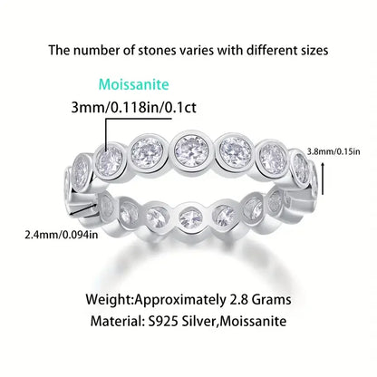 3mm 0.1ct Moissanite Luxury Ring in S925 Sterling Silver – Timeless Elegance