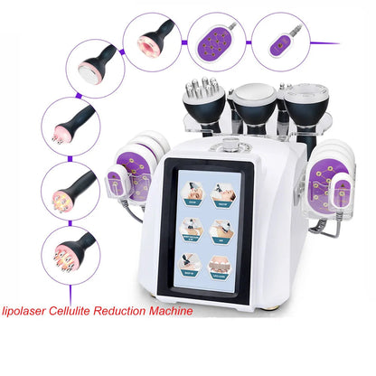 6-in-1 Multifunction Ultrasonic Cavitation Machine 2.0 | RF + Radiofrequency + Lipolaser | Fat and Cellulite Reduction