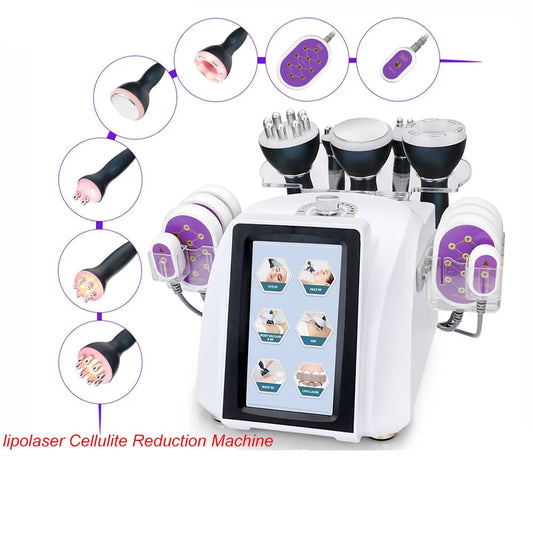 6-in-1 Multifunction Ultrasonic Cavitation Machine 2.0 | RF + Radiofrequency + Lipolaser | Fat and Cellulite Reduction