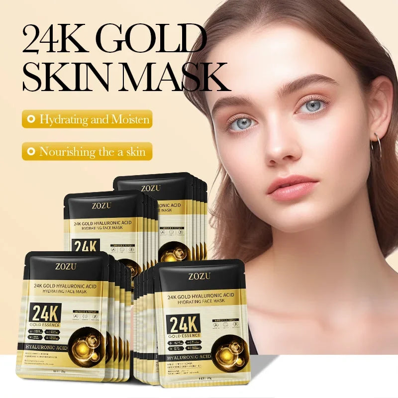 20-piece gold hyaluronic acid sheet masks by RAVEN KRONE, detail 4