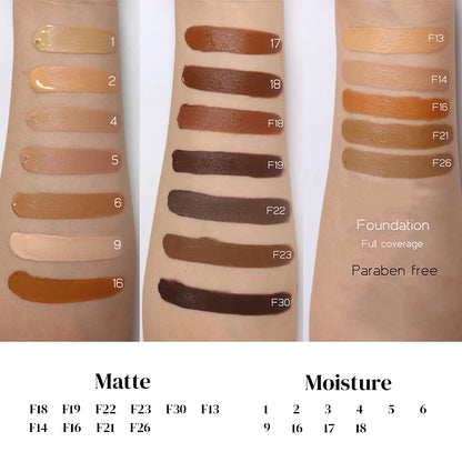 30ml Makeup Foundation Base Mineral Touch Whitening Concealer Soft Matte Oil-Control.