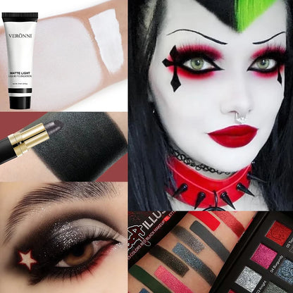 Gothic makeup set with eyeshadow palette, white foundation and lipstick by RAVEN KRONE, detail 5