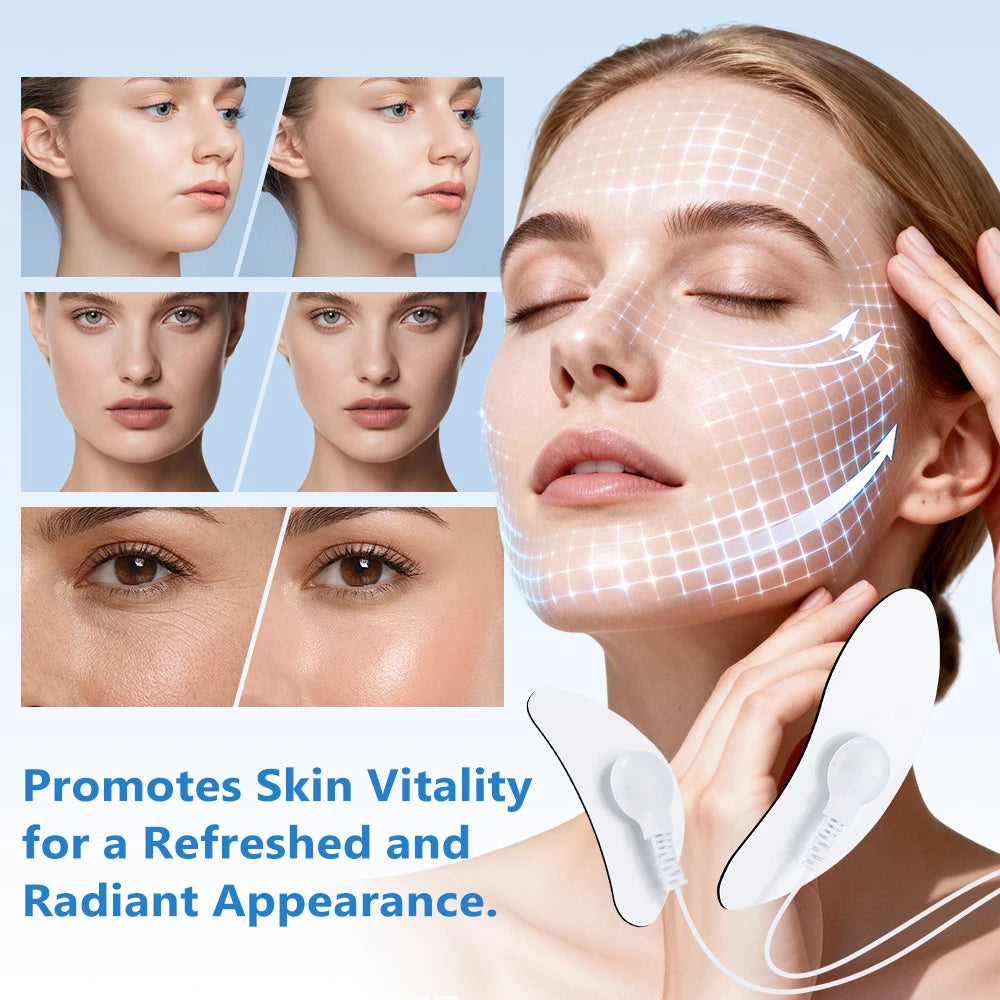 EMS Face & Eye Massager with Electrode Pads – 8 Modes, 19 Intensity Levels, Rechargeable