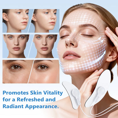 EMS Face & Eye Massager with Electrode Pads – 8 Modes, 19 Intensity Levels, Rechargeable