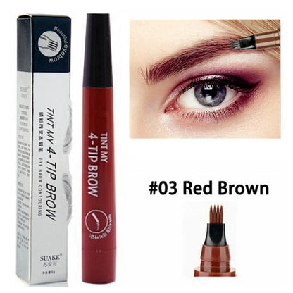 4 Point Eyebrow Pencil Waterproof Liquid Long Lasting.