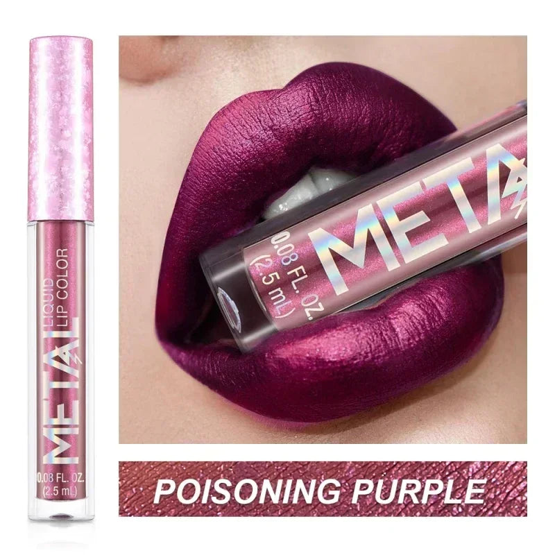 Metallic Matte Liquid Lipstick Waterproof Long Lasting