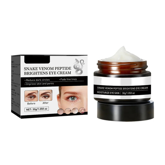 Crema iluminadora de ojos con veneno de serpiente y polipéptidos, suero antiojeras 30 g.