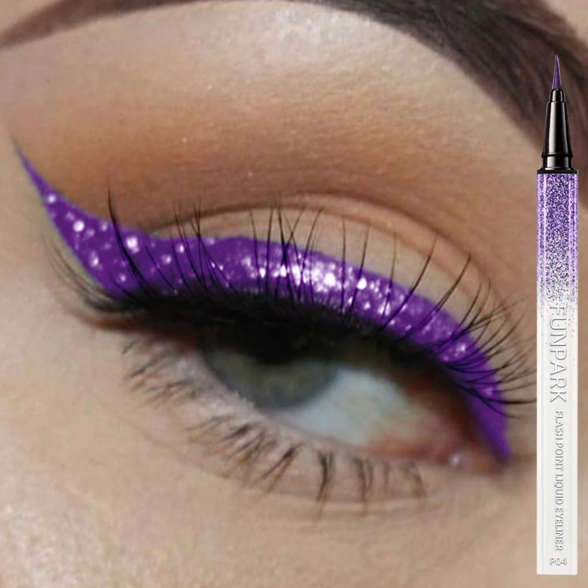 Diamond Glitter Liquid Eyeliner – Metallic Pearl Shine, Quick-Dry & Waterproof, 6 Shades