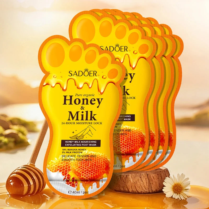 Honey milk exfoliating foot mask by RAVEN KRONE, detail 4