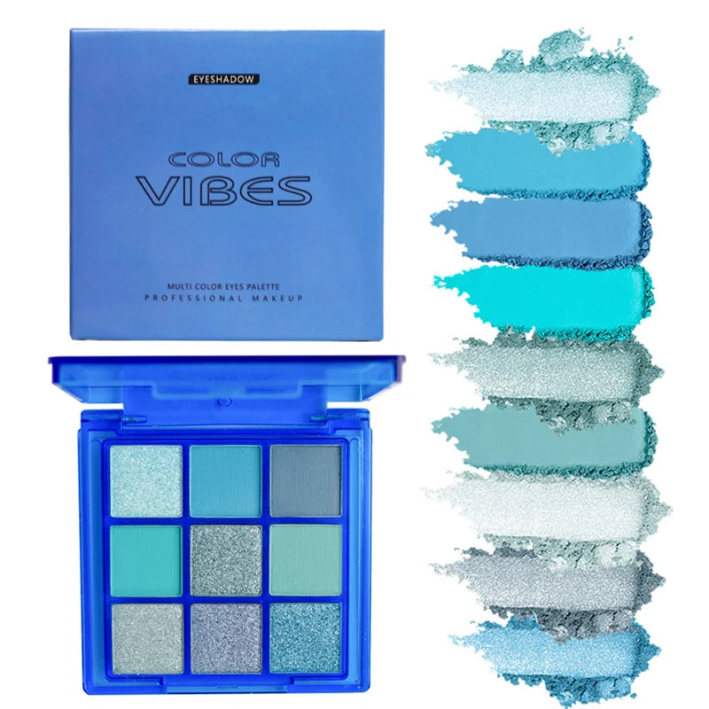 9 Colors Glitter Eyeshadow Palette Shimmer Waterproof