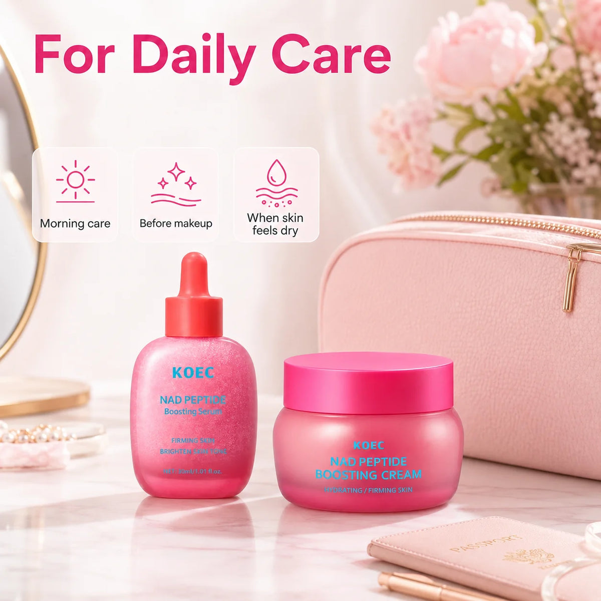 NAD peptide face serum and cream set by RAVEN KRONE, detail 2
