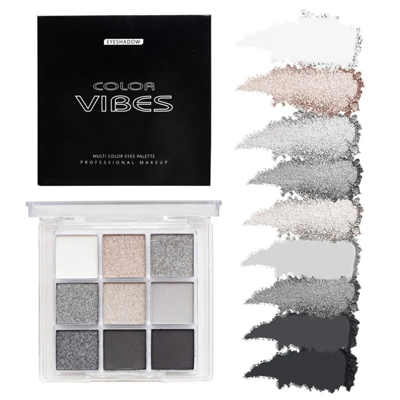 9 Colors Glitter Eyeshadow Palette Shimmer Waterproof