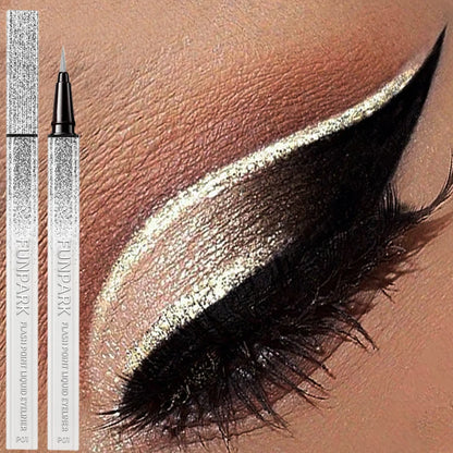 Diamond Glitter Liquid Eyeliner – Metallic Pearl Shine, Quick-Dry & Waterproof, 6 Shades