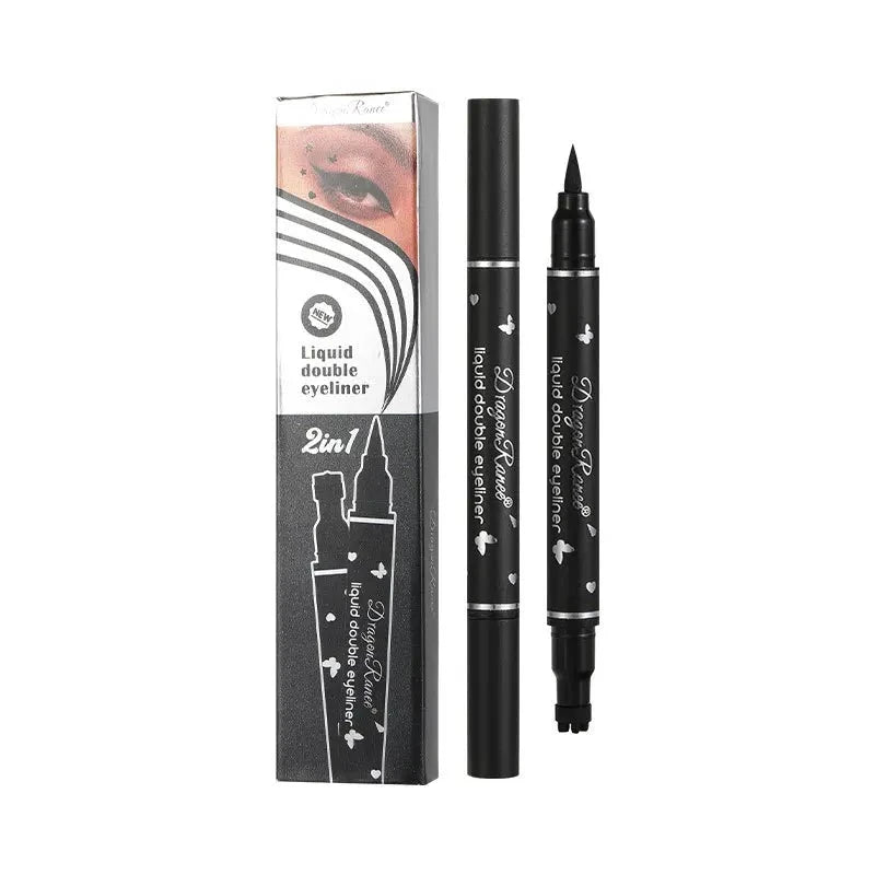 2 IN 1 Butterfly Seal Eyeliner Pen Star Moon Stamp Long-Lasting Waterproof Black Liquid