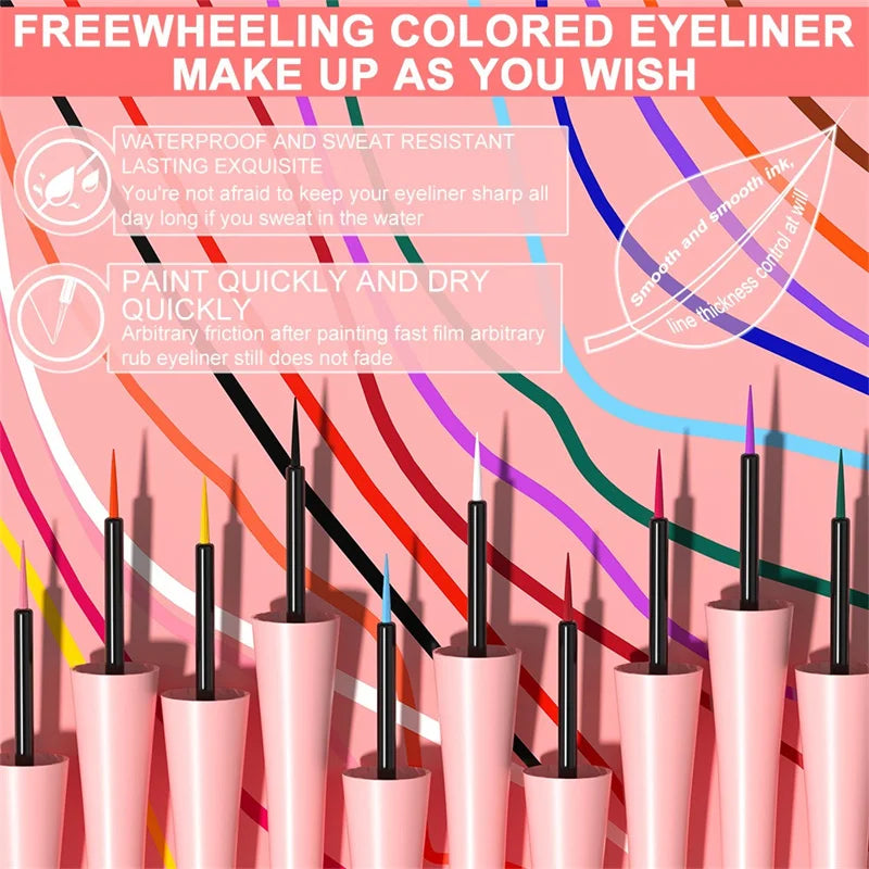 Matte Liquid Eyeliner Pencil – 18 Different Colors