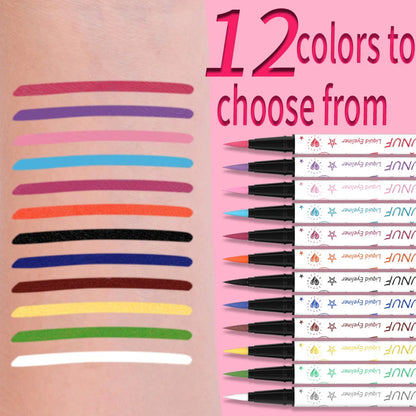 Farbiger Eyeliner-Stift mit ultrafeiner Spitze – matt, wasserfest & schnell trocknend, 12 Nuancen