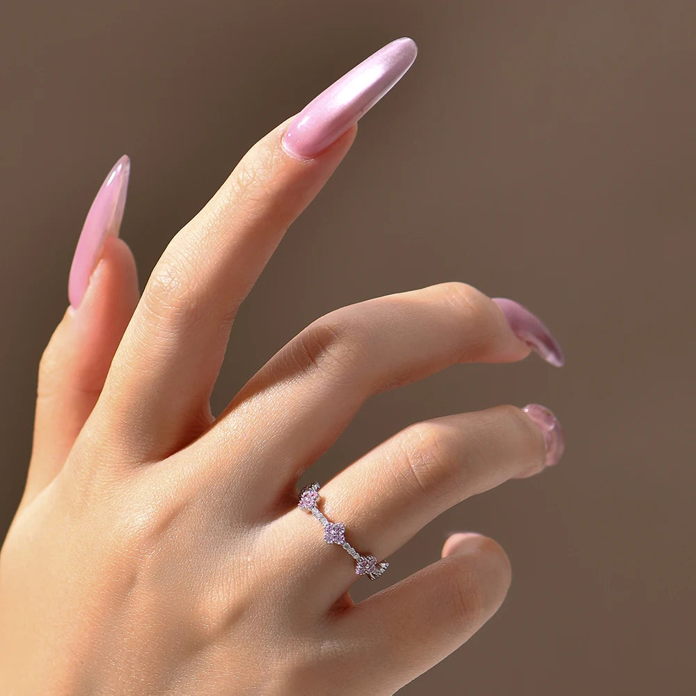 Anillo de moissanita Eternity para mujer – Joyería de boda y lujo de plata de ley 925 auténtica bañada en oro DVVS1