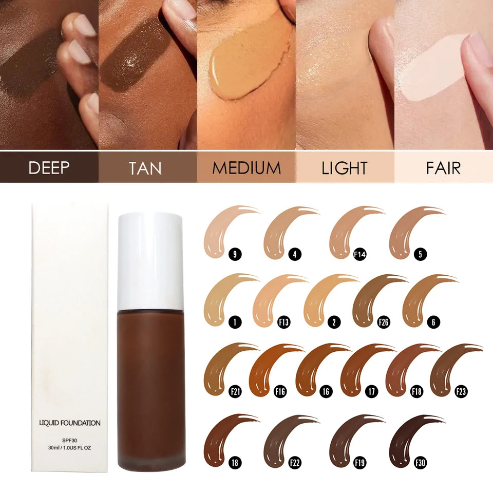 30ml Makeup Foundation Base Mineral Touch Whitening Concealer Soft Matte Oil-Control.