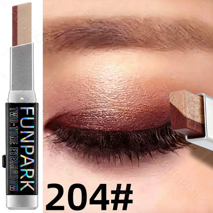 Two-Tone Shimmer Eyeshadow Stick – Dual-Shade Gradient, Creamy & Long-Lasting, 6 Shades