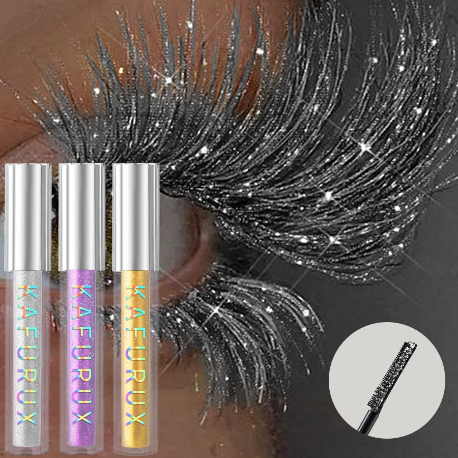Glitter Mascara – Diamond Sparkle for Lashes, Waterproof & Smudge-Proof, 4 Shades