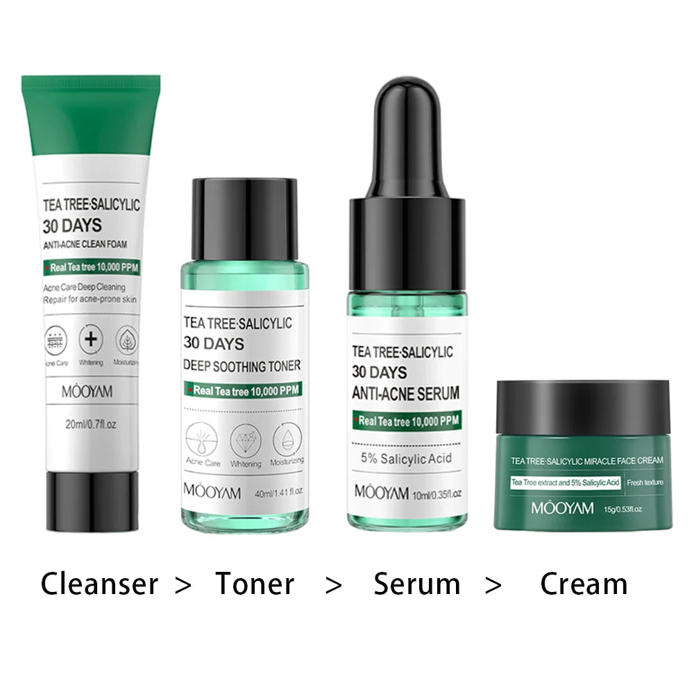 Anti-Acne Skincare Set 30 Days Tea Tree Salicylic