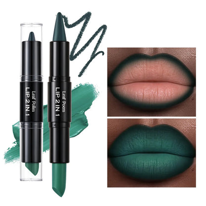 2-in-1 ombré lipstick and lip liner by RAVEN KRONE, shade 02 Teal