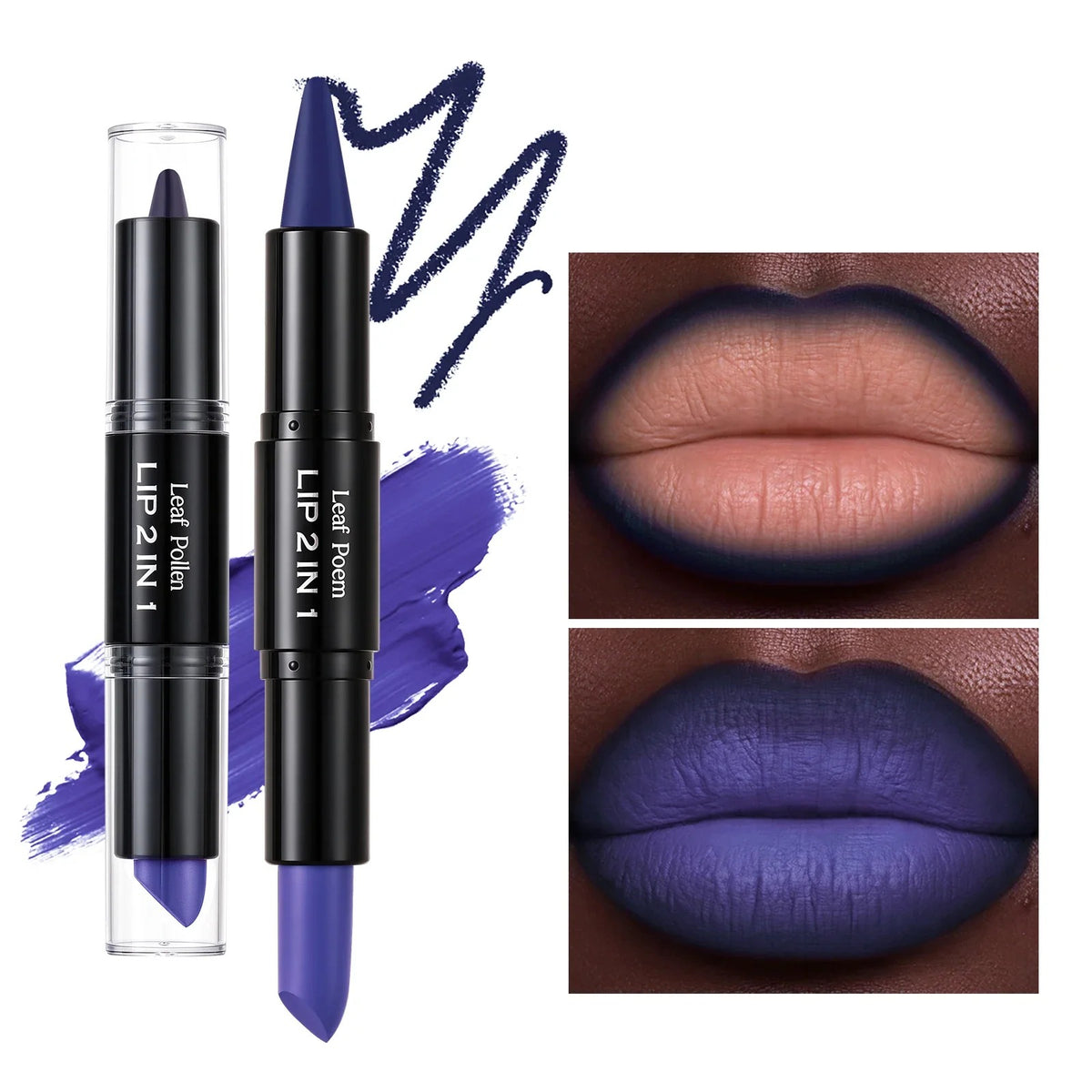 2-in-1 ombré lipstick and lip liner by RAVEN KRONE, shade 06 Blue