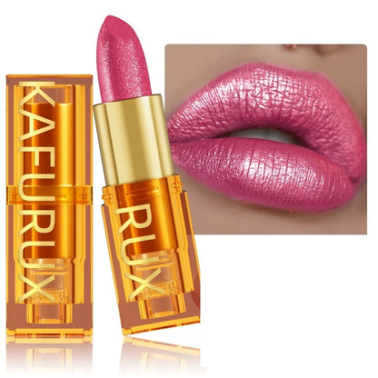 Pearl metallic glitter lipstick by RAVEN KRONE, shade 107
