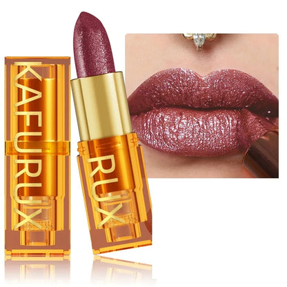 Pearl metallic glitter lipstick by RAVEN KRONE, shade 111