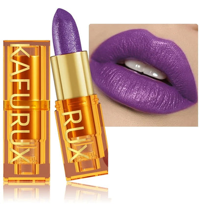 Pearl metallic glitter lipstick by RAVEN KRONE, shade 114