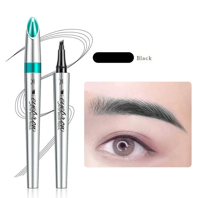 3D MicroBlading Eyebrow Pencil with Four Tips - Waterproof and Long Lasting