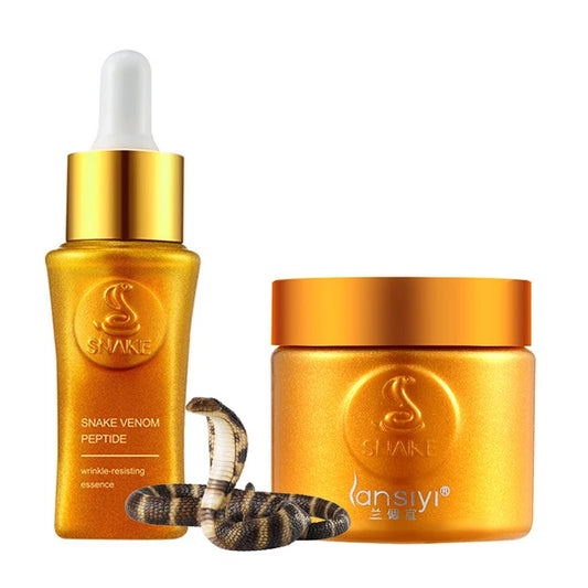 Snake Venom Face Cream and Serum Set with Six Peptides - Firming and Lifting