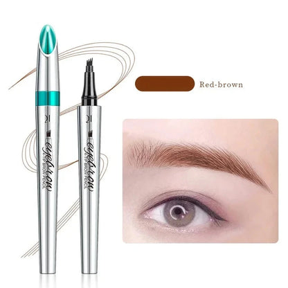 3D MicroBlading Eyebrow Pencil with Four Tips - Waterproof and Long Lasting