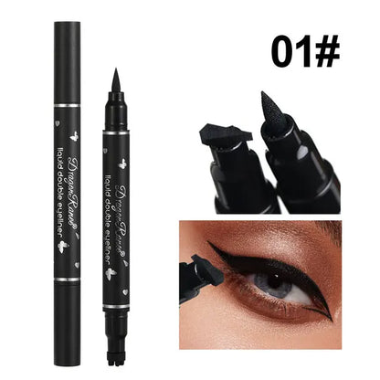 2 IN 1 Butterfly Seal Eyeliner Pen Star Moon Stamp Long-Lasting Waterproof Black Liquid